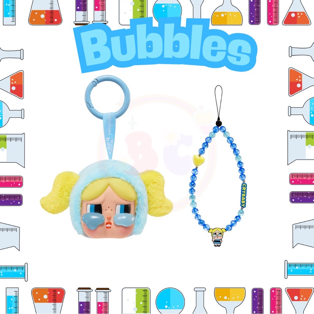 BUNDLE-CRY BABY POWERPUFF PENDANT WITH MATCHING PHONE CHARM!-BUBBLES